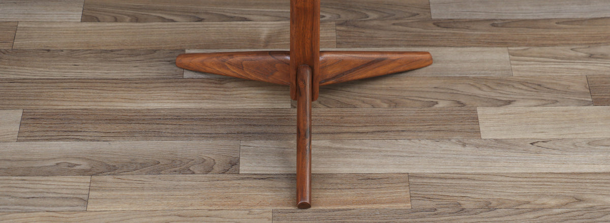 Mid-Century Modern Sculpted Walnut Tripod Side Table