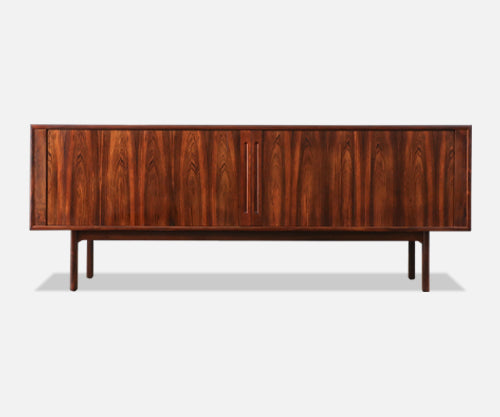Danish Modern Rosewood Tambour-Doors Credenza by Georg Petersens