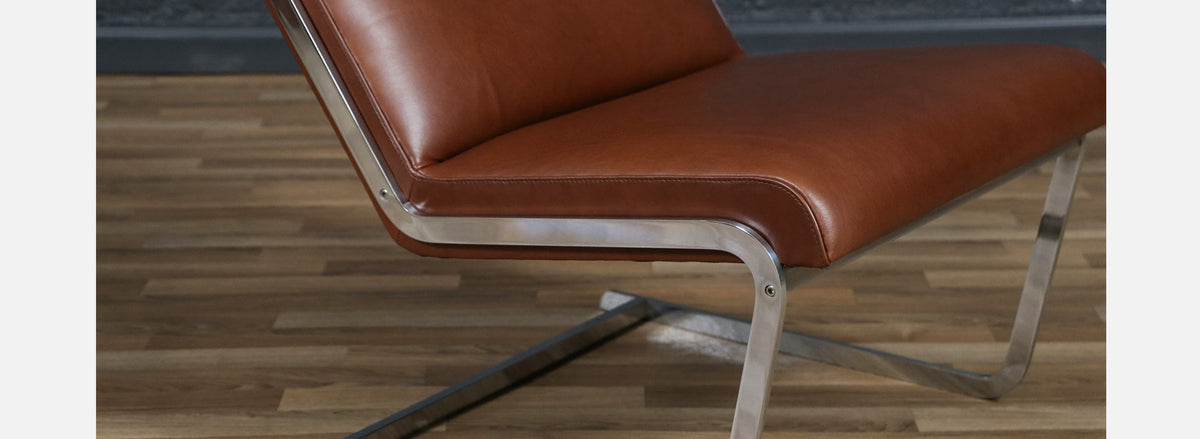 Poul Norreklit Cognac Leather & Steel Cantilever Lounge Chairs