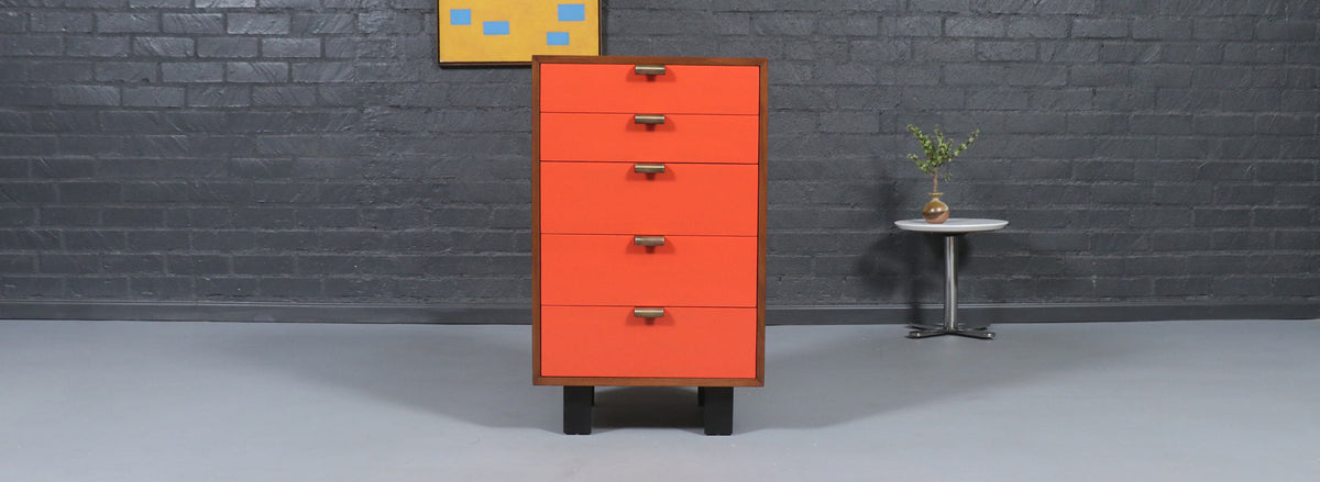 George Nelson Multi-Color Lacquered Highboy Dresser for Herman Miller