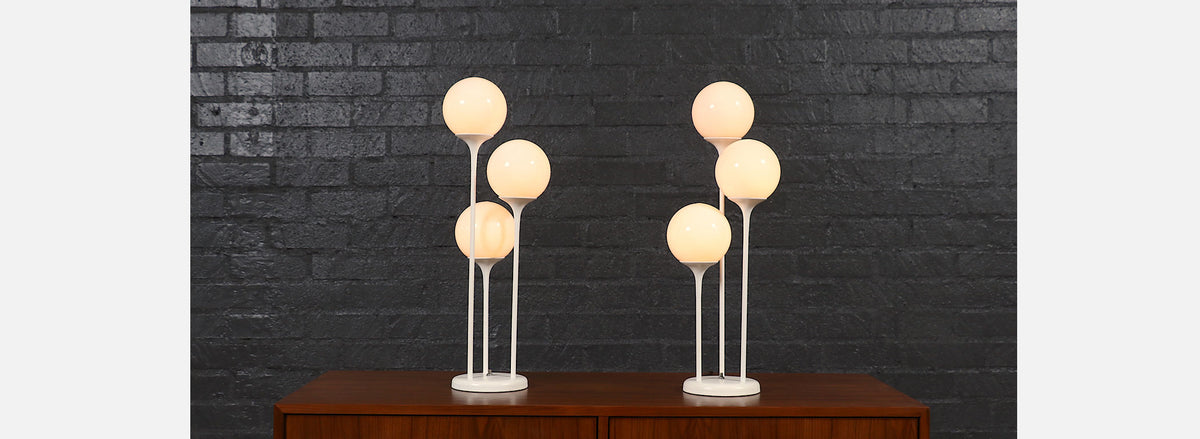 Mid-Century 3-Tier Orb Table Lamps by Lightolier