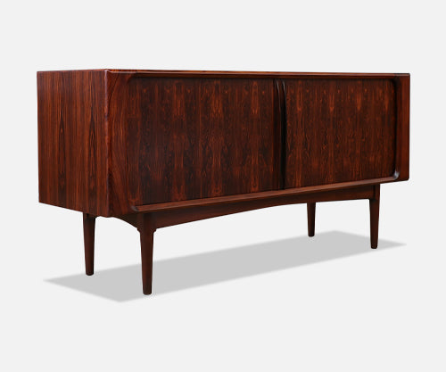 Danish Modern Tambour-Door Rosewood Credenza by Bernhard Pedersen