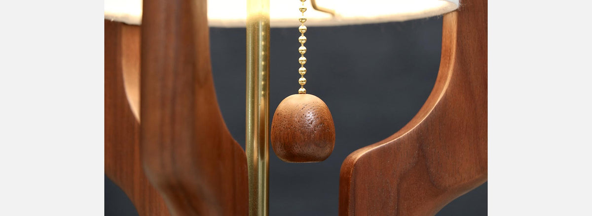 David Shreve Sculptural Walnut Table Lamp for V.H. Woolums