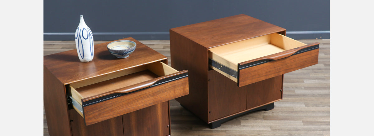 Californian Modernist Walnut Night Stands by John Kapel