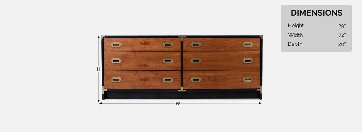 Mid-Century Modern Dresser with Brass Accents by Glenn of California