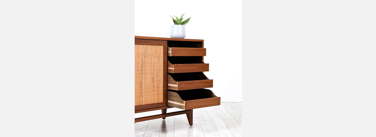 John Keal Cabinet with Cane Doors for Brown Saltman