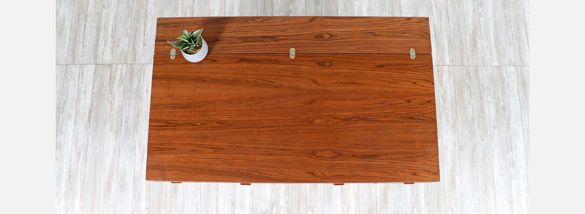 Danish Modern Flip-Top Partners Executive Teak Desk by Peter Løvig Nielsen
