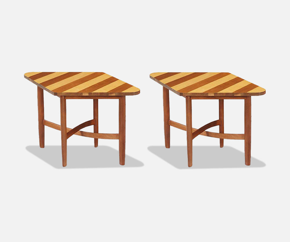 Barney Flagg "Parallel" Multi-Wood Side Tables for Drexel