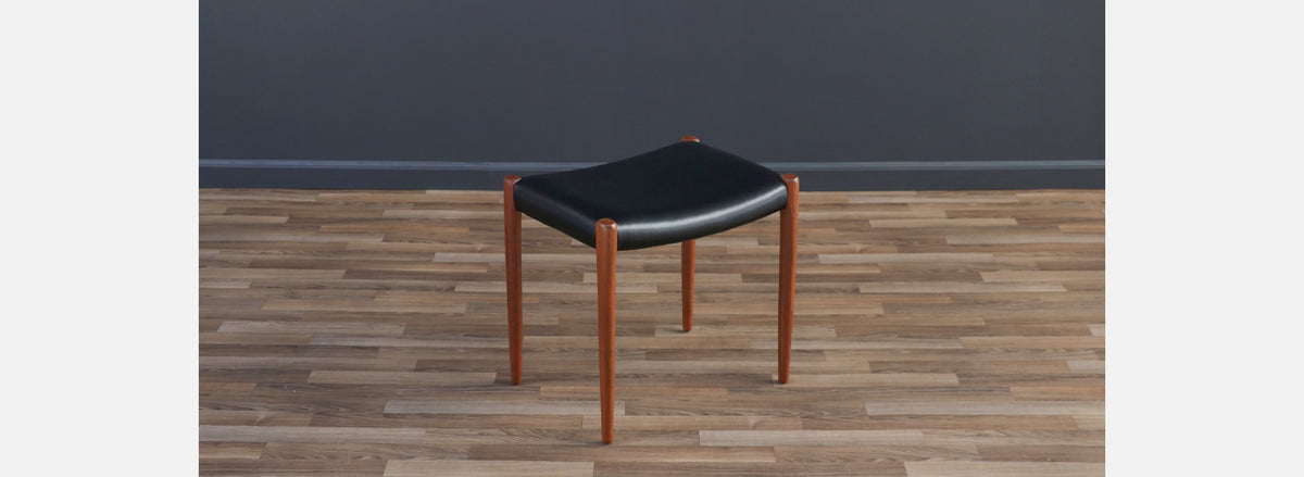 Niels Moller Model-80A Teak & Leather Stool