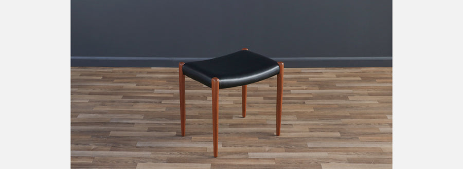 Niels Moller Model-80A Teak & Leather Stool