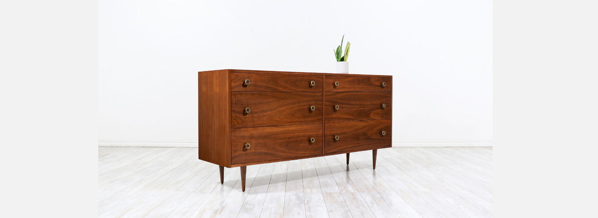 California Modern Walnut Dresser by Greta M. Grossman for Glenn of California