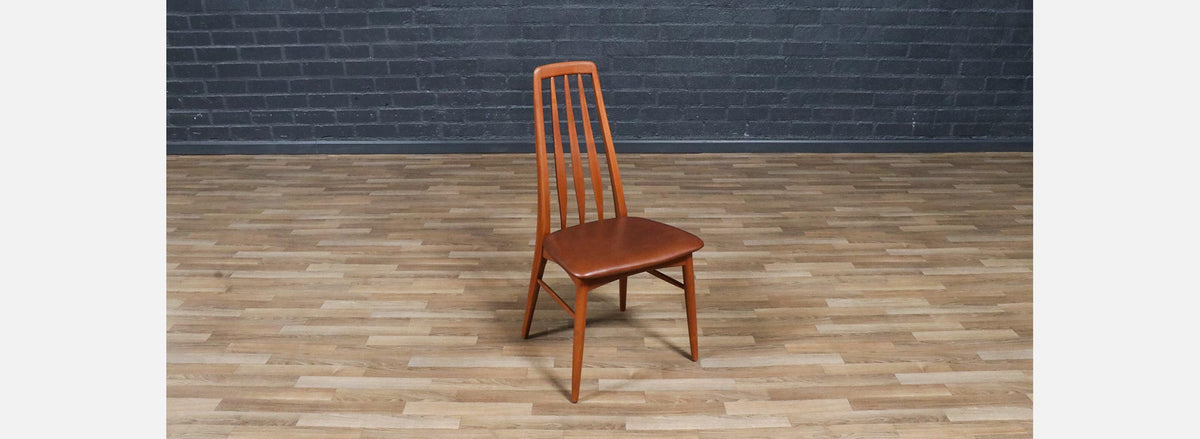 Niels Koefoed "Eva" Teak & Leather Dining Chairs for Koefoeds Hornslet
