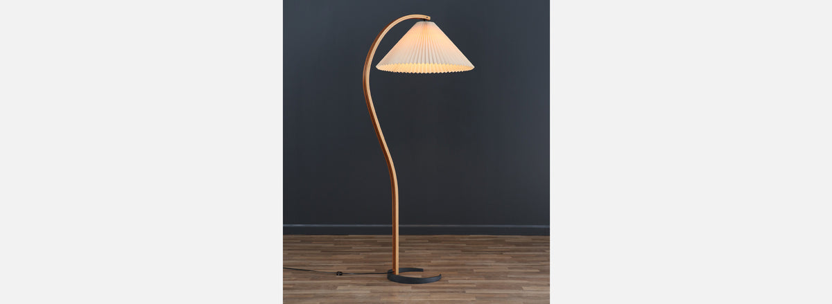 Danish Modern Teak Arc Floor Lamp by Mads Caprani