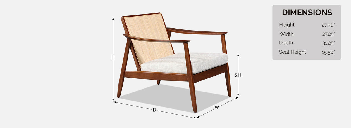 Folke Ohlsson Cane & Tweed Lounge Chair for Dux