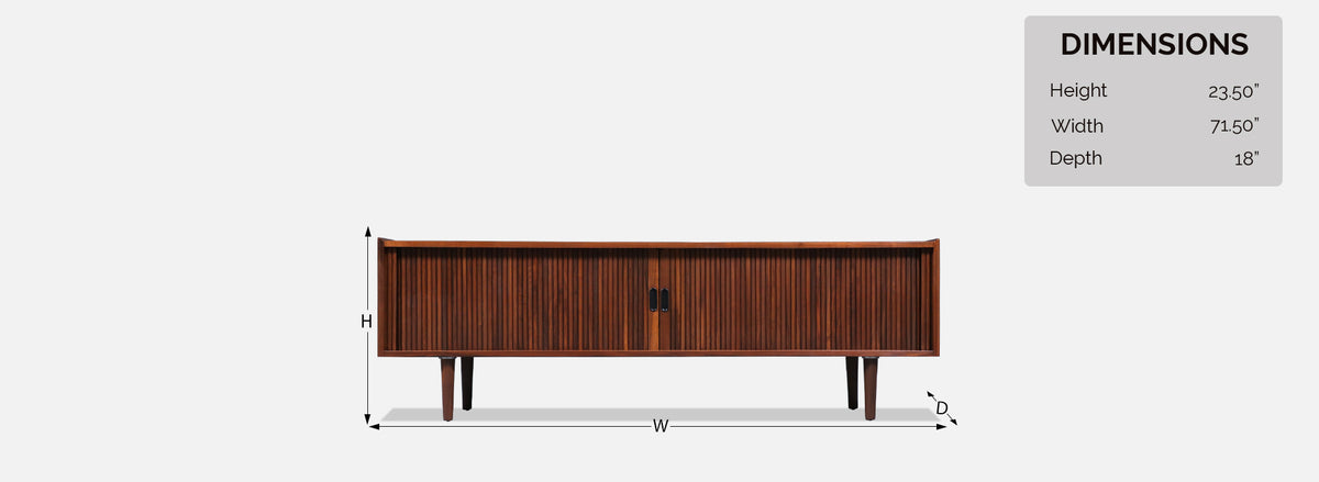 Merton L. Gershun Low Tambour-Door Credenza for Dillingham