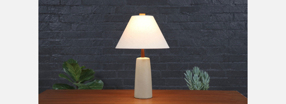 Mid-Century Grey Ceramic Table Lamp by Jane & Gordon Martz