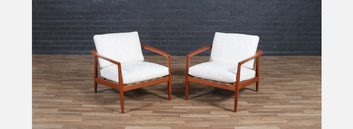 Folke Ohlsson Model 72-C Teak Lounge Chairs for Dux