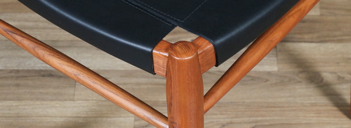 Rolf Rastad & Adolf Relling “Bambi” Teak & Leather Dining Chairs