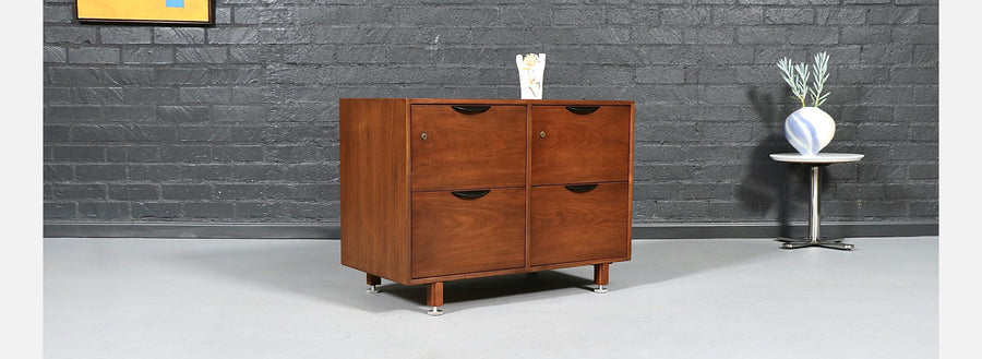 Jens Risom Walnut Filing Cabinet