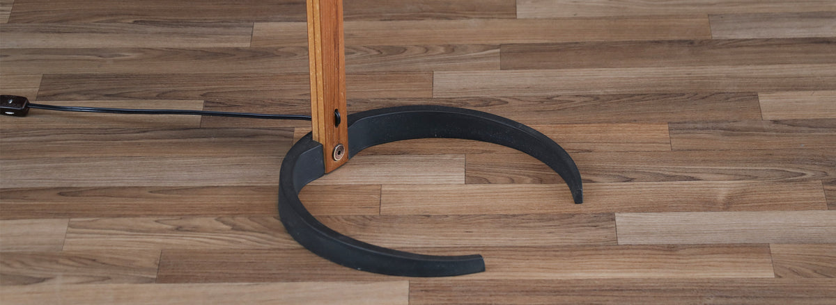 Danish Modern Teak Arc Floor Lamp by Mads Caprani