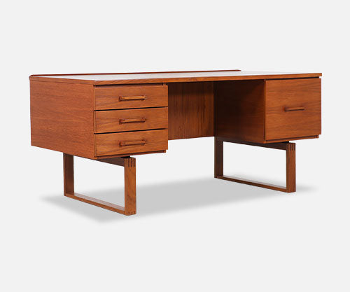 Henning Jensen & Torbin Valeur Executive Desk with Bookshelf for Dyrlund 
