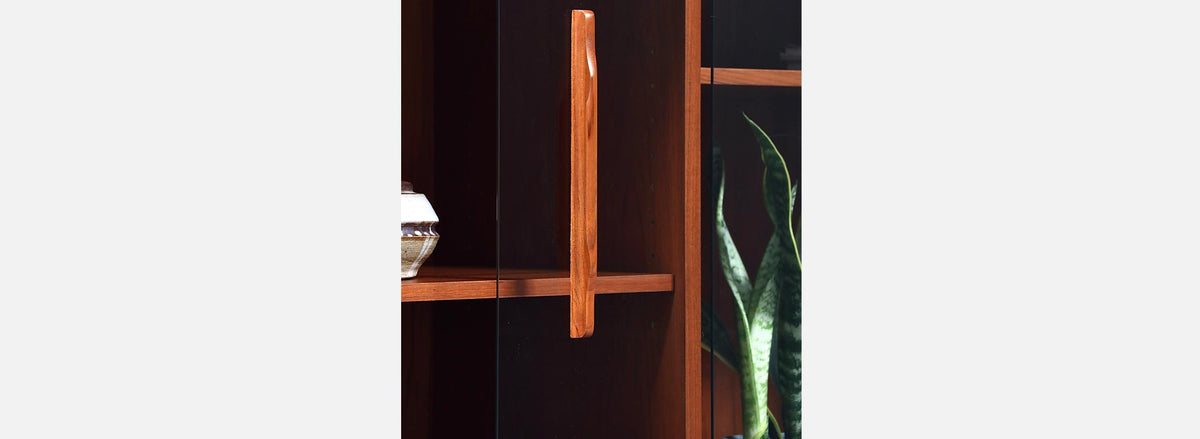 Bernhard Pedersen and Son Teak & Glass Bookcase Credenza