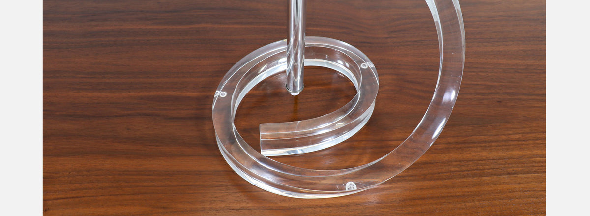 Mid-Century Modern Sculpted Lucite Table Lamps