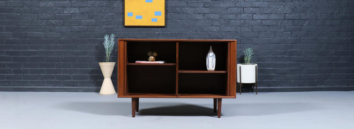 California Modern Tambour-Door Credenza by Barzilay