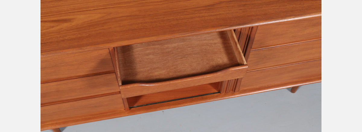 Danish Modern Tambour-Door Teak Dresser by Danflex Systems