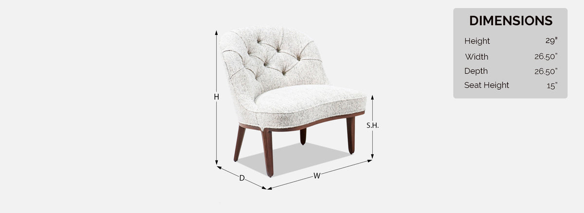 Edward J. Wormley "Janus" Boucle Slipper Chairs for Dunbar