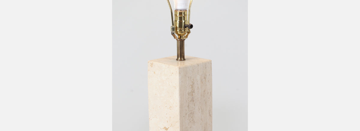 Mid-Century Italian Modern Travertine Stone Table Lamp