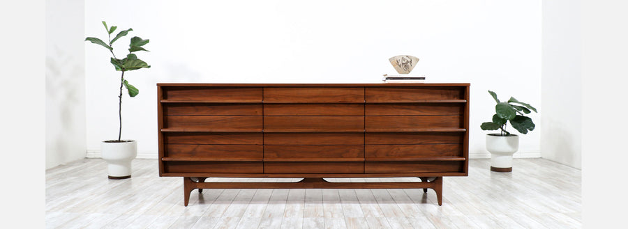 Mid-Century Modern Curved-Front Dresser by Young Furniture Co.