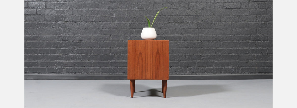 Danish Modern Teak Night Stand w/ Bookcase by Dyrlund