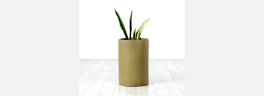 California Modern Pro Artisan Olive Green Stoneware Planter by David Cressey