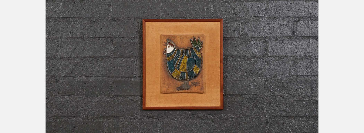 Victoria Littlejohn Ceramic Chicken Wall Plaque Art