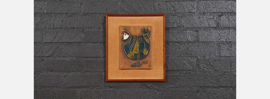 Victoria Littlejohn Ceramic Chicken Wall Plaque Art