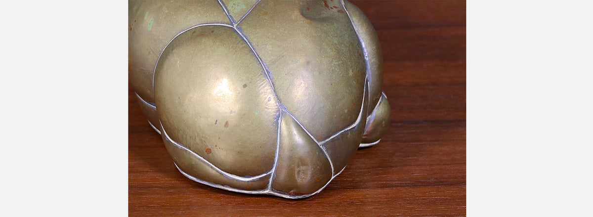 Mexican Modernist Brass & Copper Deer Sculpture by Sergio Bustamante