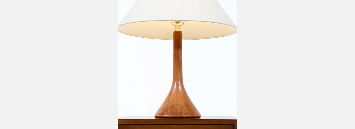 Danish Modern Sculpted Teak Table Lamp