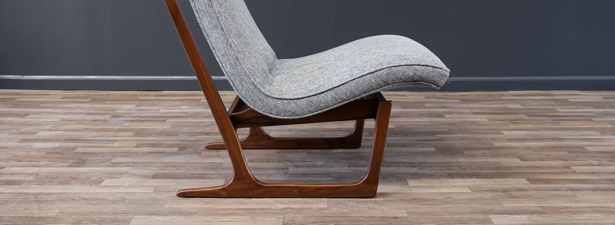 Mid-Century Modern Sculpted Sleigh-Base Lounge Chair by Hans Juergens