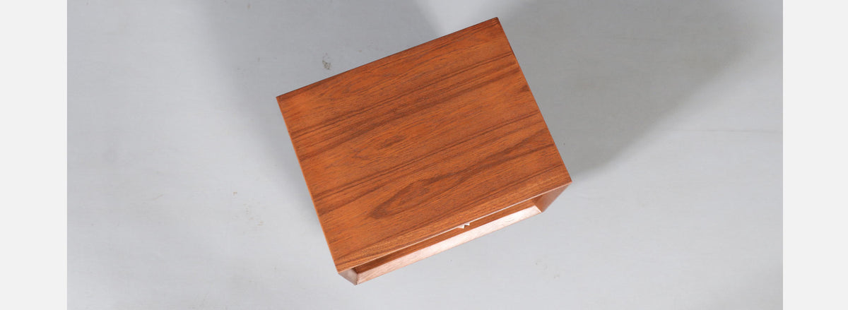 Danish Modern Teak Night Stand w/ Bookcase by Dyrlund