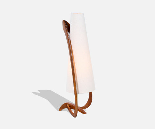 Mid-Century Sculpted Walnut Floor Lamp by Modeline of California