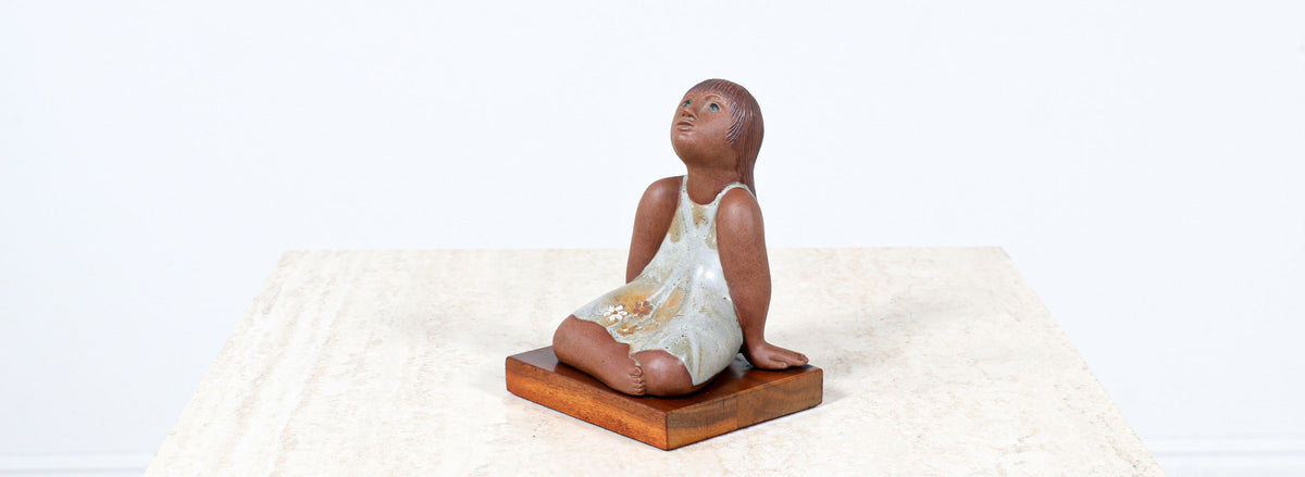 Noel Osheroff Ceramic Girl Figure Sculpture for Robert Maxwell Studio