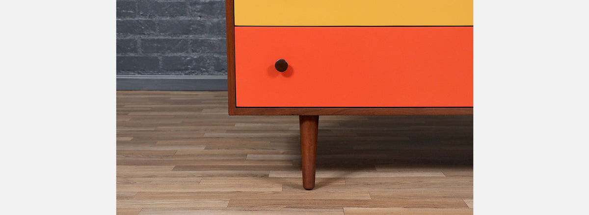Milo Baughman Multi-Color Lacquered Dresser for Glenn of California. 