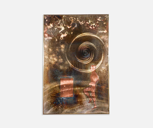 Signed, Dale Clark Copper Etched Art Work Painting