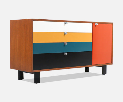 George Nelson Multi-Color Lacquered Credenza for Herman Miller 