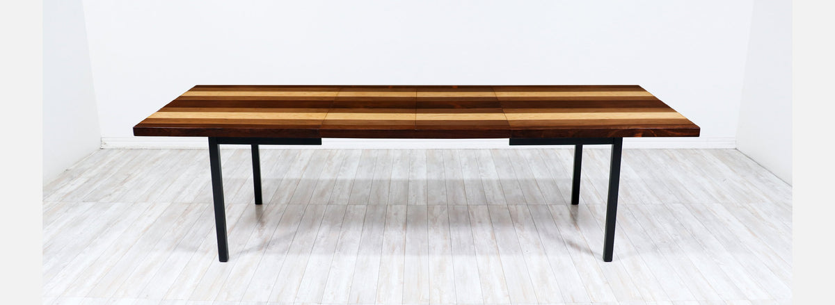Milo Baughman Multi-Wood Extendable Dining Table for Directional