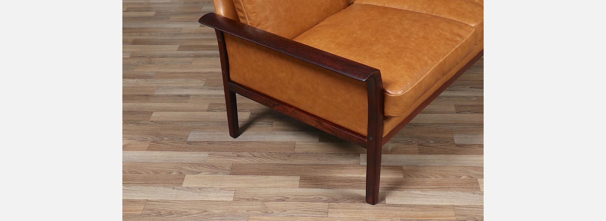 Fredrik Kayser Model-934 Rosewood & Leather Sofa