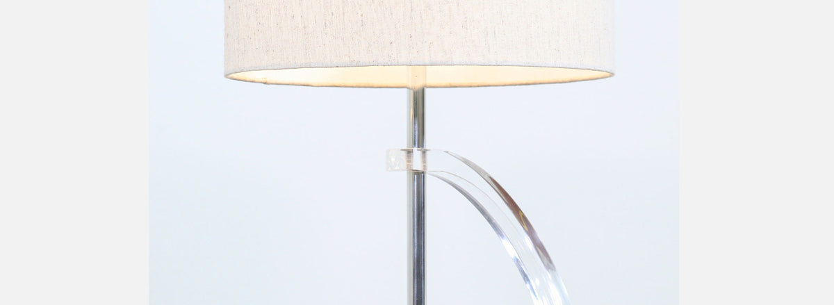 Mid-Century Modern Sculpted Lucite Table Lamps