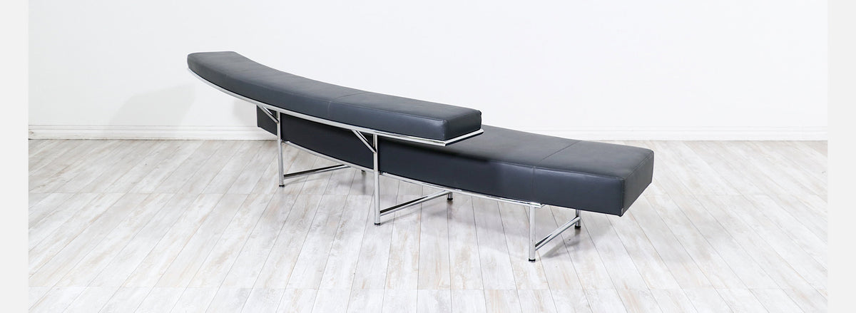 Eileen Gray "Monte Carlo" Leather & Chrome Sofa