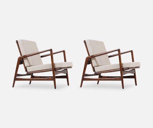 Ib Kofod-Larsen Reclining Lounge Chairs for Selig